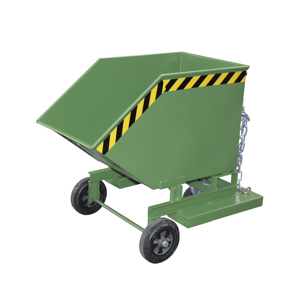 Número de imagen del producto 5: Bauer® Carro con caja abatible, con chasis + huecos para horquillas, volumen 0,25 m³, RAL 5012 azul luminoso