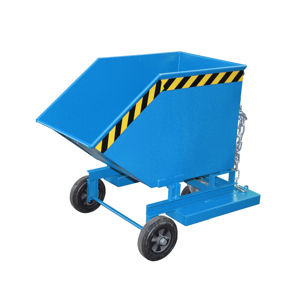 Número de imagen del producto 6: Bauer® Carro con caja abatible, con chasis + huecos para horquillas, volumen 0,25 m³, RAL 5012 azul luminoso