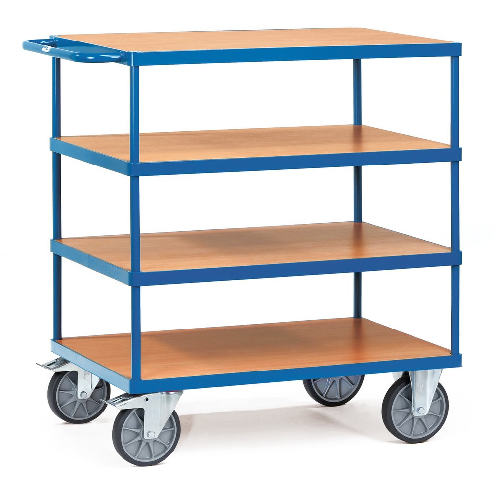 Imagen del producto: mesa pesada fetra® y carro de montaje, 4 niveles de 600 x 1.000 mm