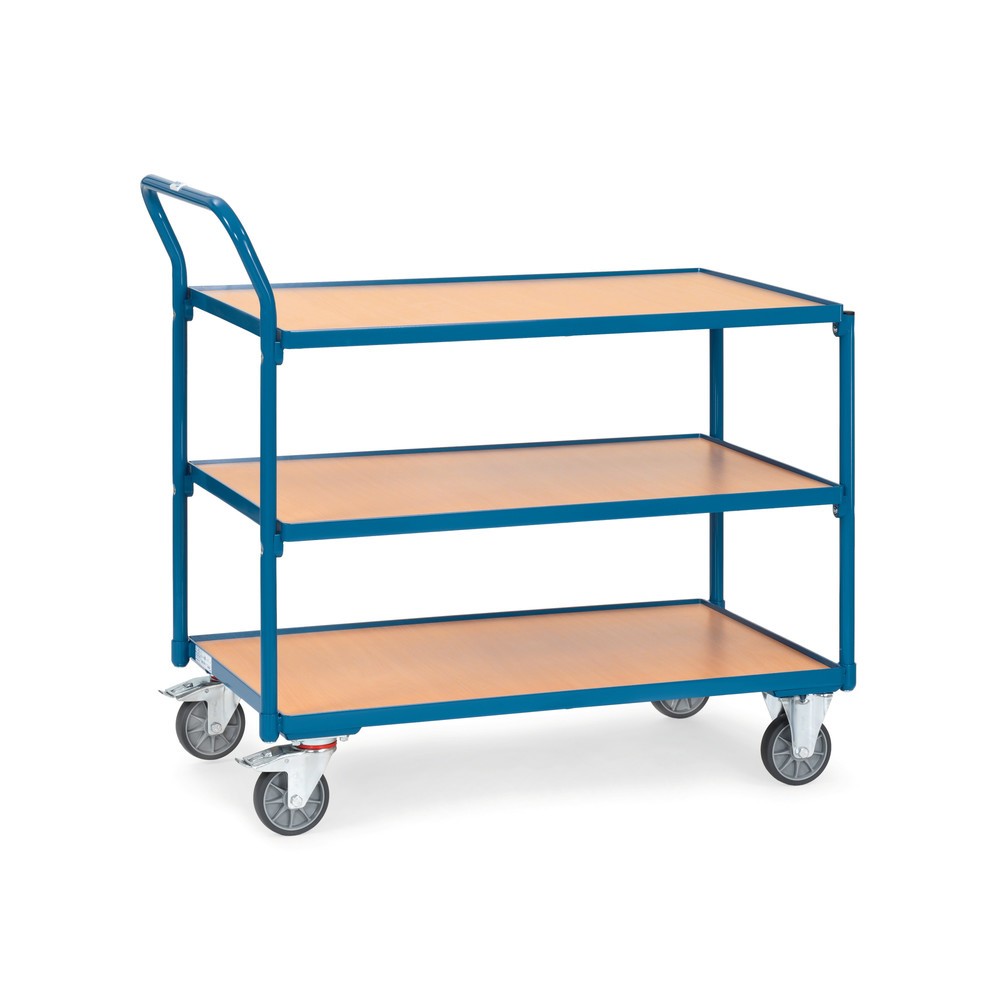Número de imagen del producto 1: Carro con tablero fetra®, CC 300 kg, 3 pisos de 850 x 500 mm, manillar vertical
