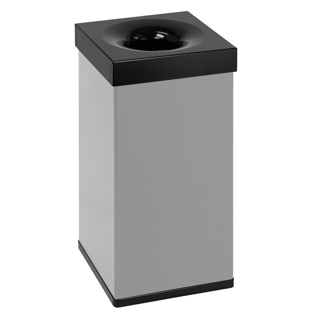 Produktabbildung: CARRO Flame Papierkorb, feuerfest, 55 Liter, aus Aluminium, grau, schwarz