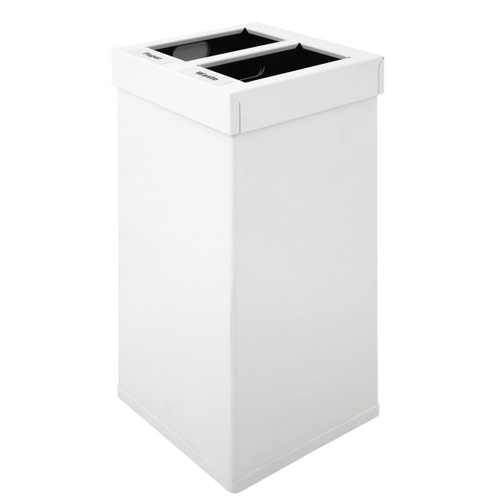 Produktabbildung: CARRO Mix Abfallbehälter, aus Aluminium, 2x52,5 Liter, weiß