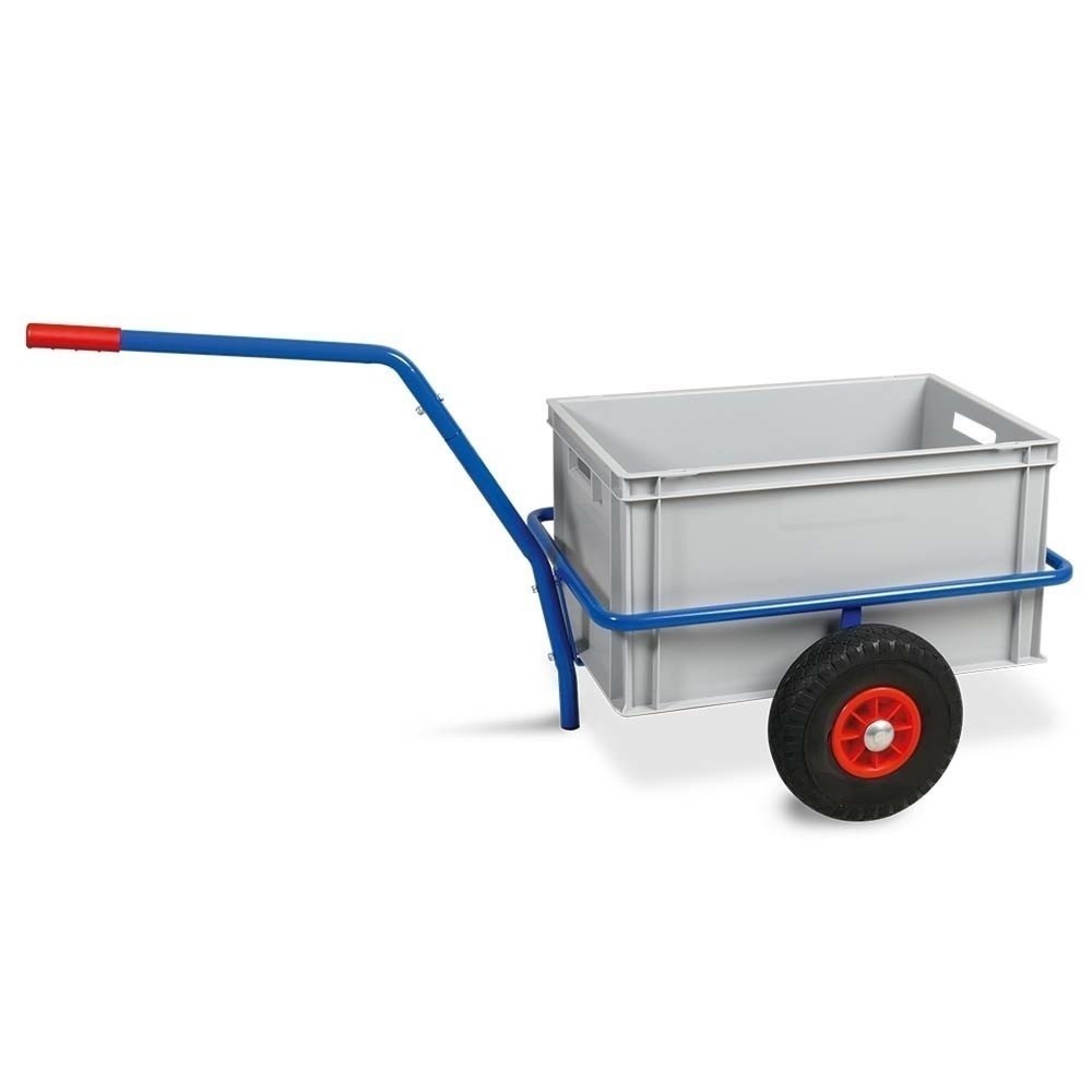 Imagen del producto: carro|plataforma de mano de tubo de acero, capacidad de carga 200 kg, con cajas de plástico de 63 litros