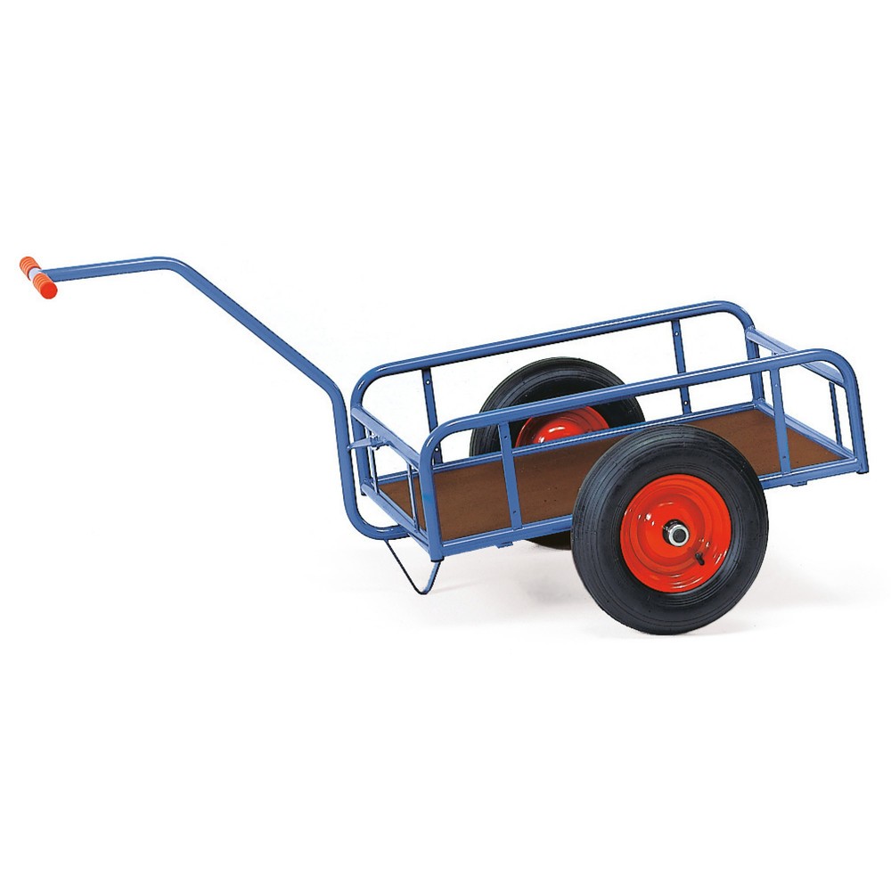 Imagen del producto: Carro manual fetra® de 1 eje, paredes abiertas, bandajes neumáticos, superficie de carga 795 x 445 mm