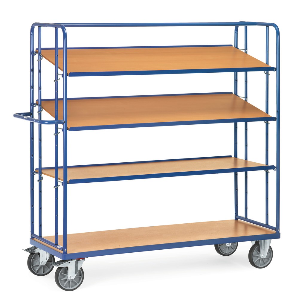 Número de imagen del producto 3: carro|plataforma de suelo Eurobox fetra®, capacidad de carga 500 kg, 4 niveles de 1.650 x 610 mm