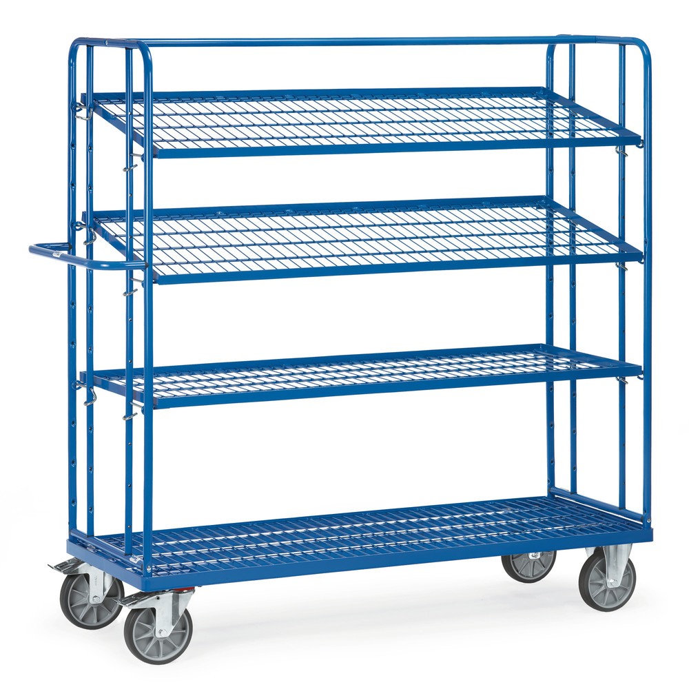 Imagen del producto: carro|plataforma de suelo Eurobox fetra®, capacidad de carga 500 kg, con rejilla a 1.250 x 610 mm