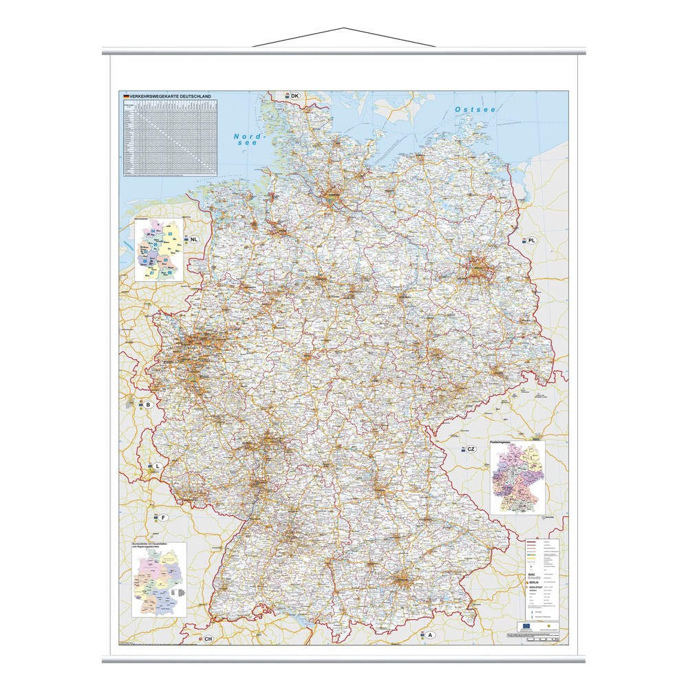 Illustration du produit: Carte d’Allemagne FRANKEN, carte routière, laminée, H x l 1 370 x 970 mm