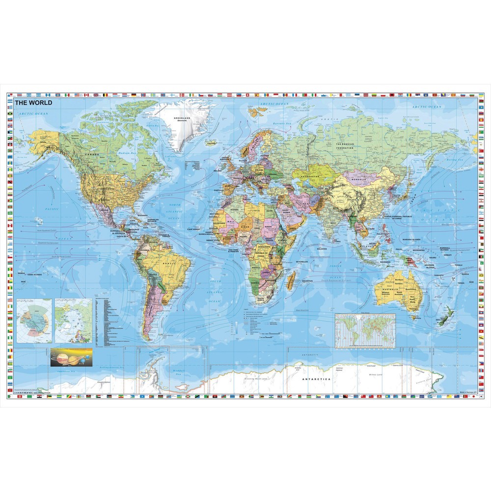 N° de l'image du produit 2 : Carte du monde FRANKEN, H x l 1 370 x 970 mm