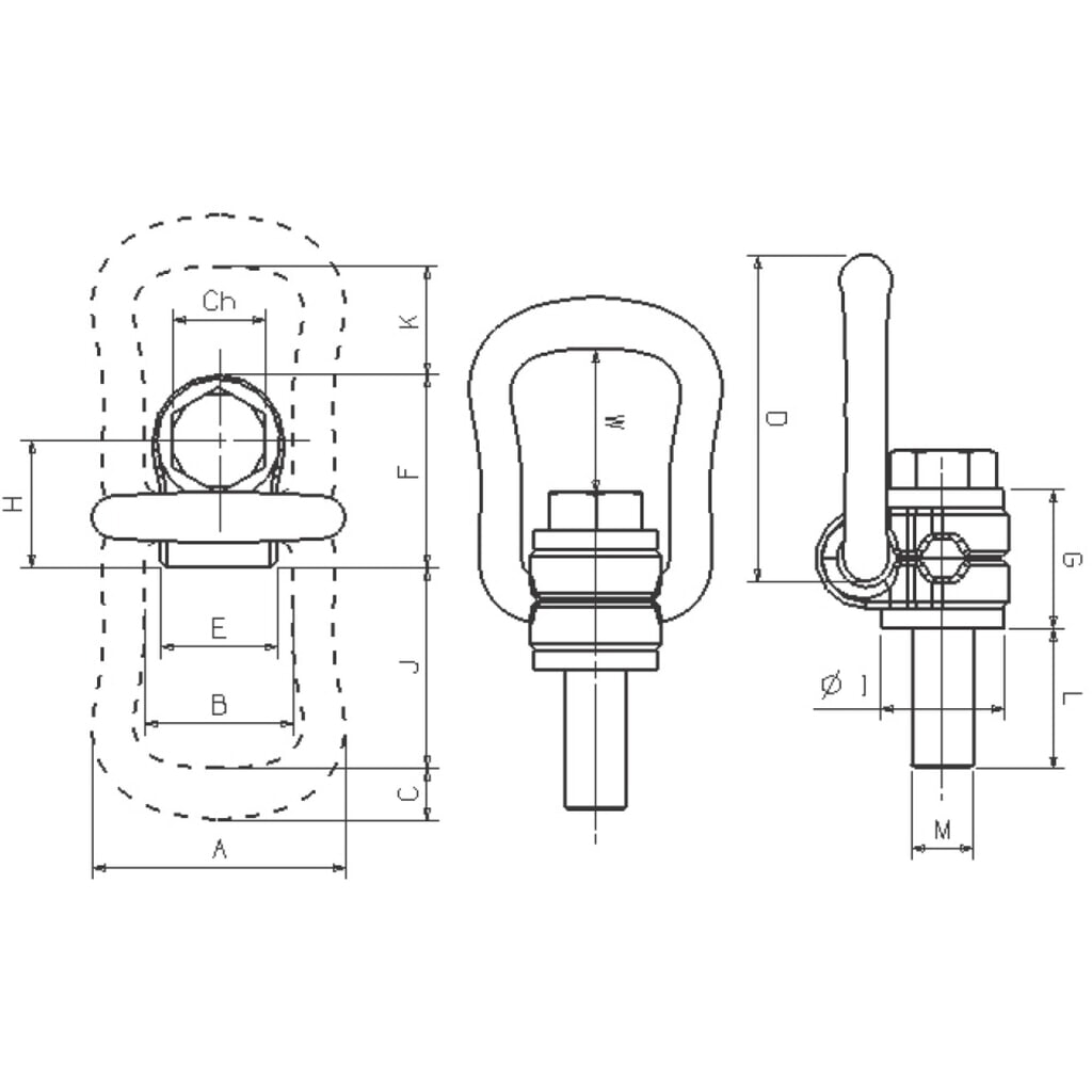 CARTEC® Anschlagwirbel mit Spannbügel (drehbar), GK10, M8x15, Tragkraft 300 kg Produktabbildung Nr. 2: CARTEC® Anschlagwirbel mit Spannbügel (drehbar), GK10, M8x15, Tragkraft 300 kg