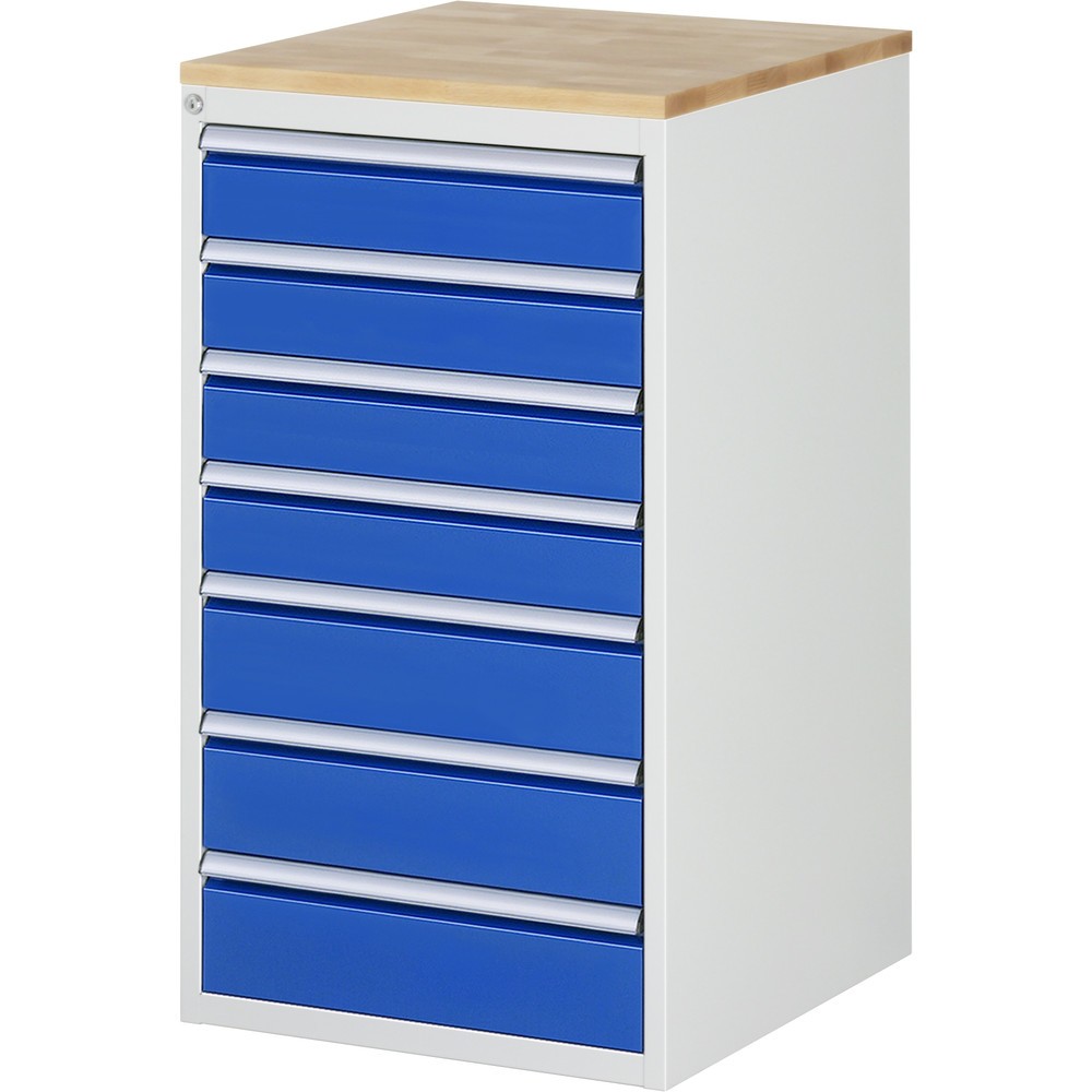 Immagine del prodotto: Cassettiera RAU serie 7000, AxLxP 1.035 x 580 x 650 mm, 7 cassetti 4 x 120, 3 x 150 mm, piano di lavoro in faggio