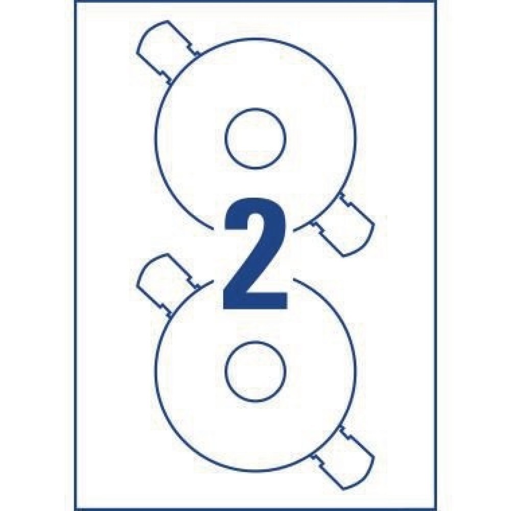 Produktabbildung Nr. 17: Avery Zweckform CD/DVD-Etikett L6043-25 117mm weiß 50 St./Pack.