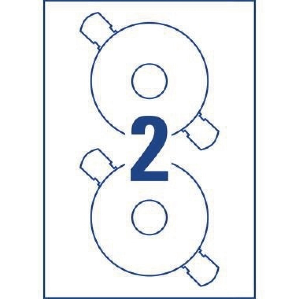 Produktabbildung Nr. 3: Avery Zweckform CD/DVD-Etikett L6043-25 117mm weiß 50 St./Pack.