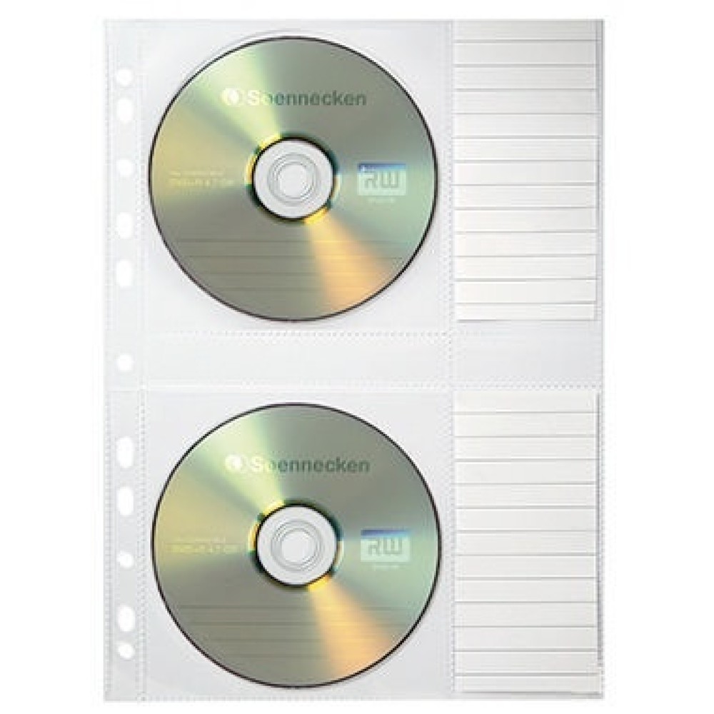 Produktabbildung: Soennecken CD/DVD Hülle 1612 für 2CDs transparent 5 St./Pack.