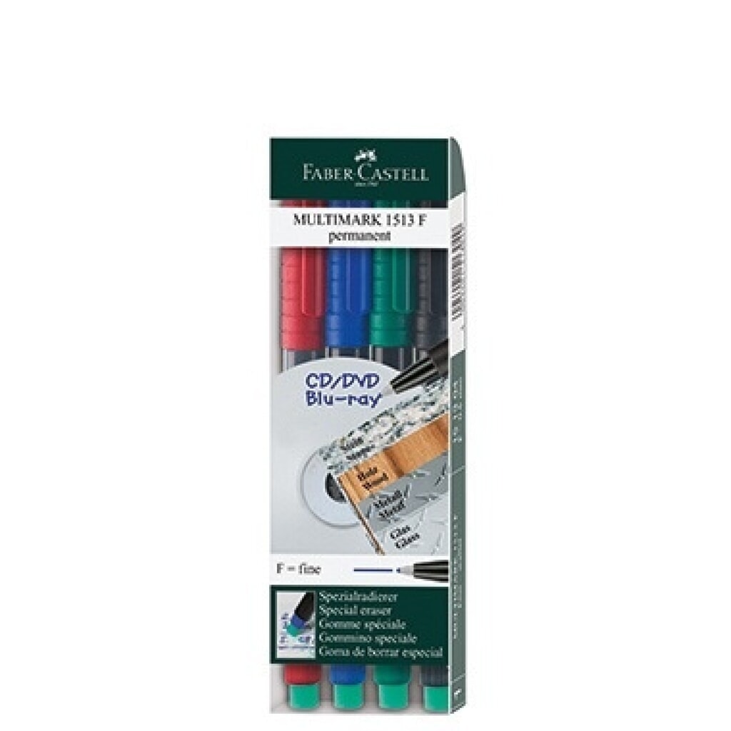 Faber Castell CD DVD-Marker MULTIMARK 151304 4 St./Pack. Produktabbildung: Faber Castell CD DVD-Marker MULTIMARK 151304 4 St./Pack.