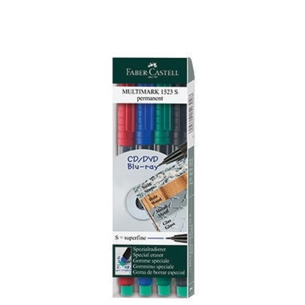Produktabbildung: Faber Castell CD DVD-Marker MULTIMARK 152304 0,4mm 4 St./Pack.