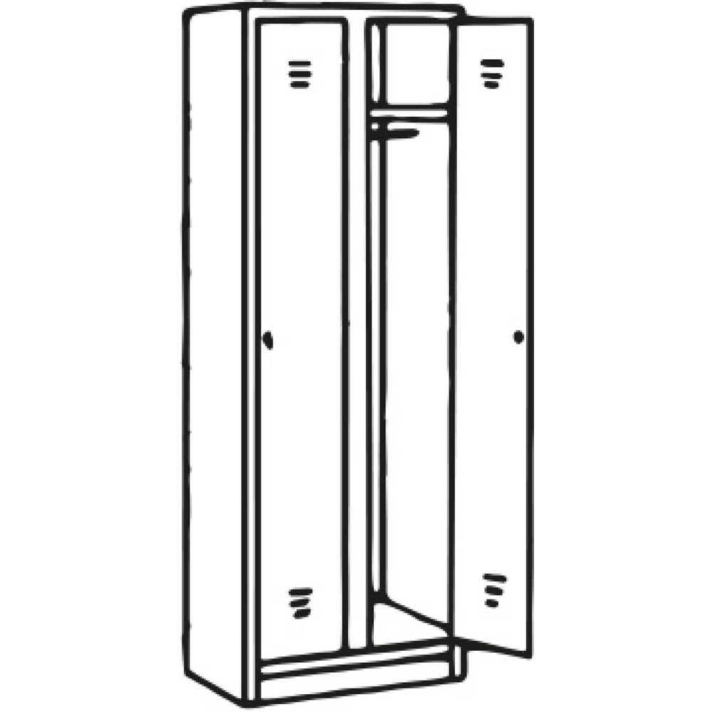 Produktabbildung Nr. 3: CEHA Kleiderspind  mit Sitzbank HG-SB-1, Drehriegelverschluss, 2 Abteile, HxBxT 1.800 x 600 x 500 mm, lichtgrau