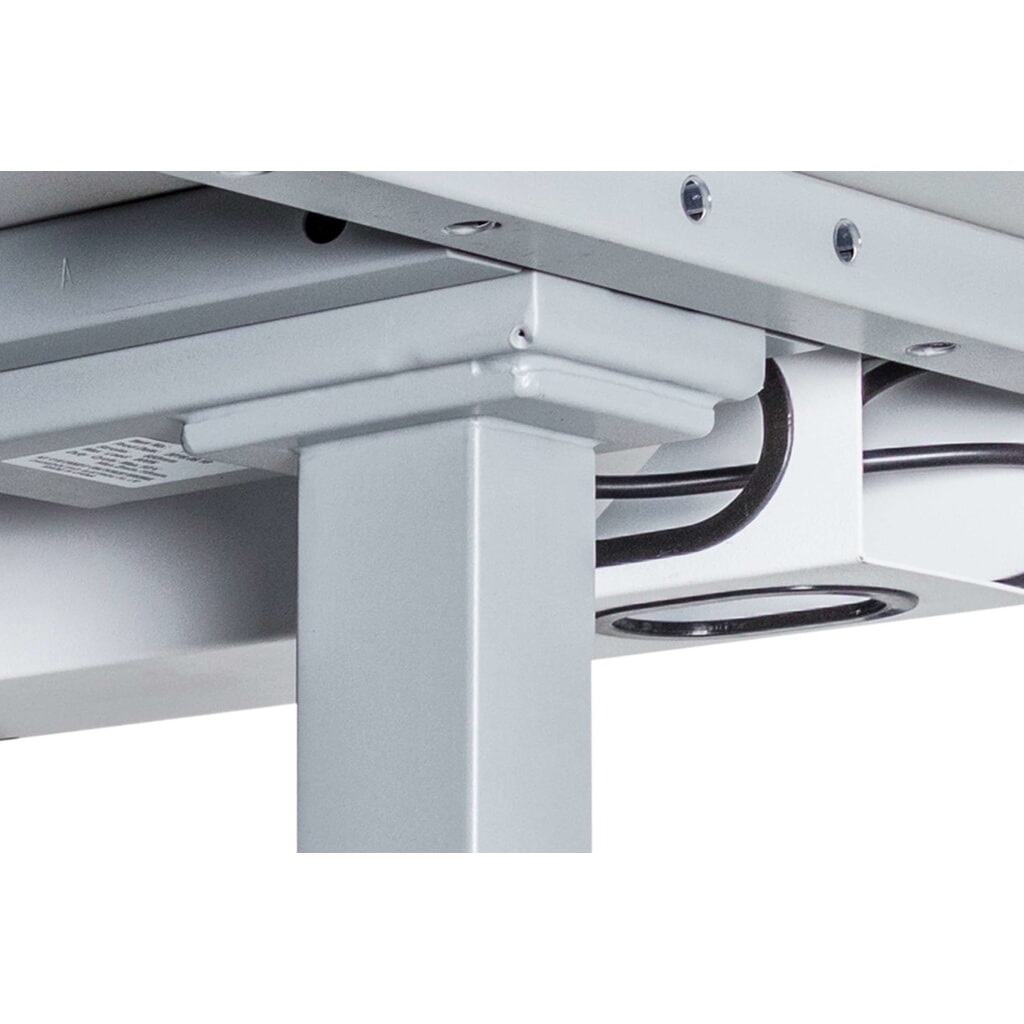 CEHA elektrisch höhenverstellbarer Schreibtisch, kratzfeste Oberfläche, HxBxT 610-1.250 x 1.600 x 800 mm, grau/weiß Produktabbildung Nr. 3: CEHA elektrisch höhenverstellbarer Schreibtisch, kratzfeste Oberfläche, HxBxT 610-1.250 x 1.600 x 800 mm, grau/weiß