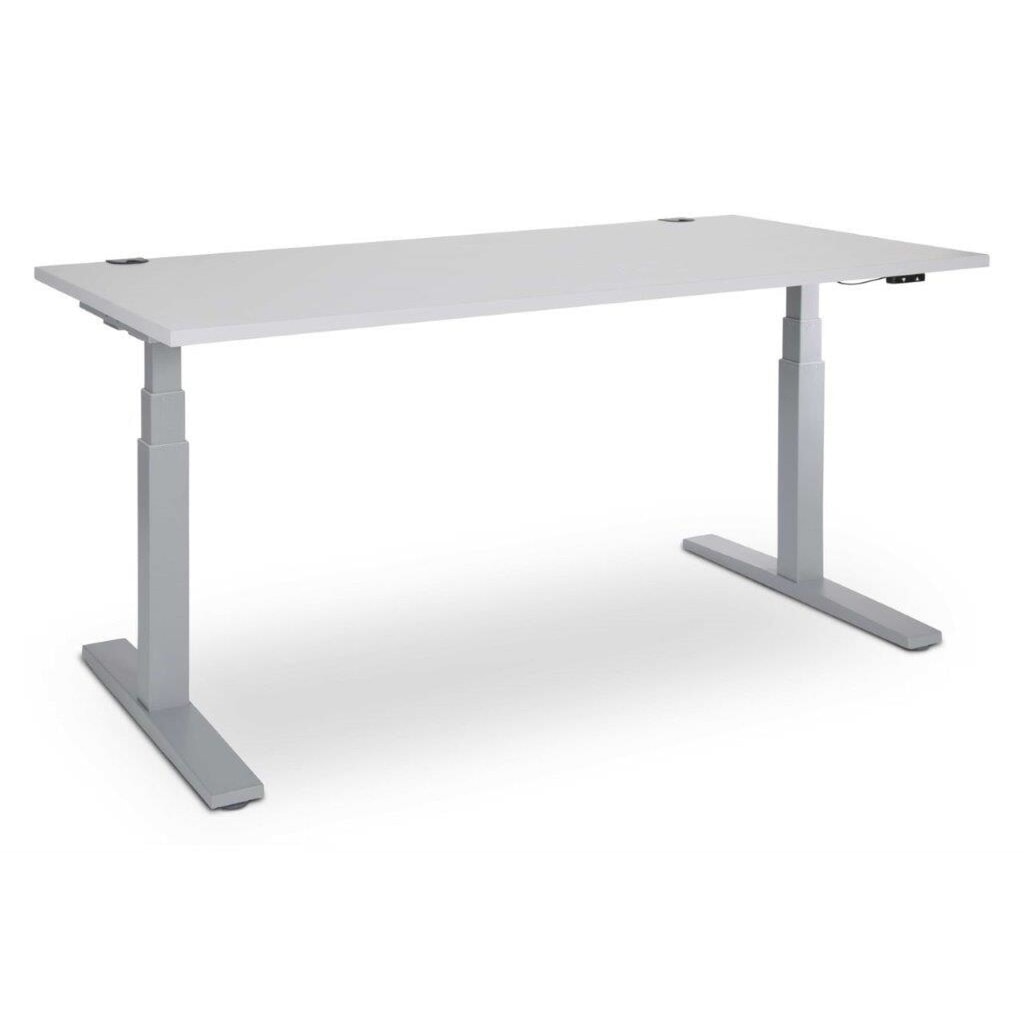 Produktabbildung: CEHA elektrisch höhenverstellbarer Schreibtisch, kratzfeste Oberfläche, HxBxT 610-1.250 x 1.600 x 800 mm, grau/weiß