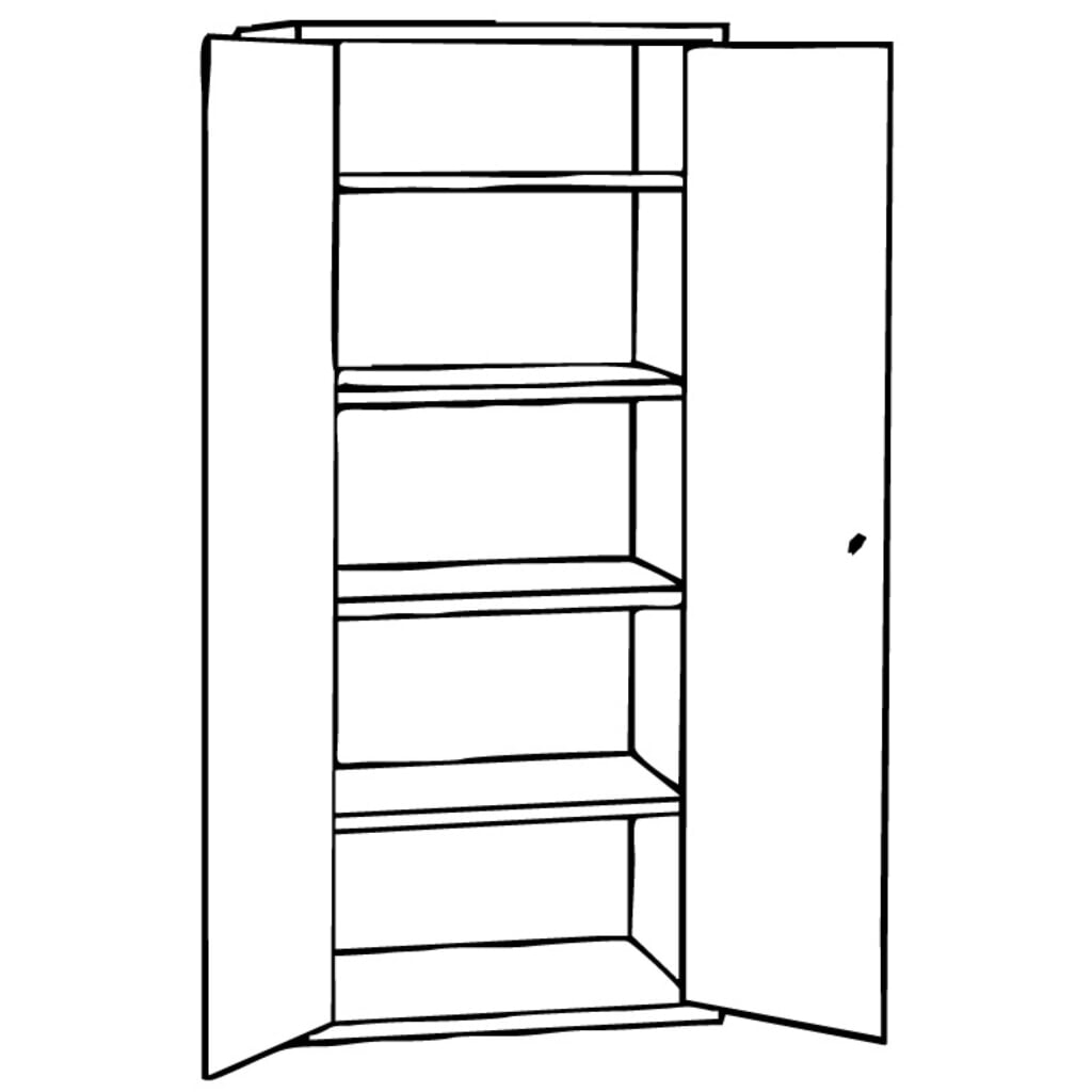CEHA Universalschrank HUS-1, Drehriegel-Zylinderschloss, 4,5 OH, HxBxT 1.800 x 800 x 380 mm, verzinkte Fachböden, lichtgrau Produktabbildung Nr. 2: CEHA Universalschrank HUS-1, Drehriegel-Zylinderschloss, 4,5 OH, HxBxT 1.800 x 800 x 380 mm, verzinkte Fachböden, lichtgrau