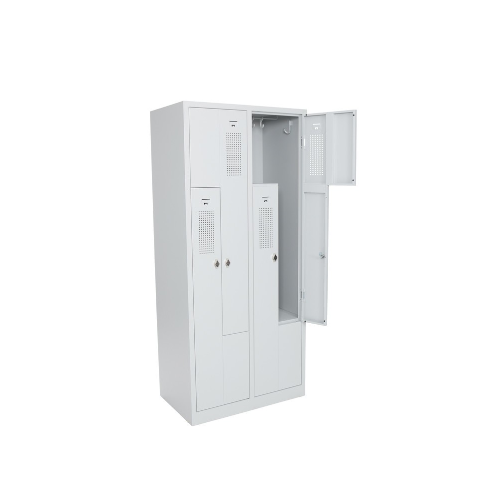 Produktabbildung: CEHA Z-Spind HDZ-1, Zylinderschloss, 4 Abteile, lichtgrau