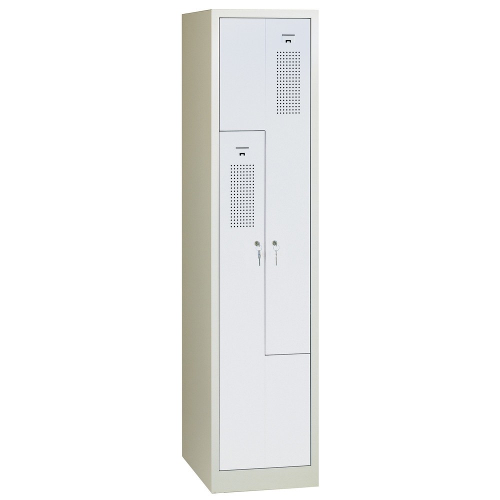 Produktabbildung: CEHA Z-Spind HDZ-1, Zylinderschloss, 2 Abteile, lichtgrau