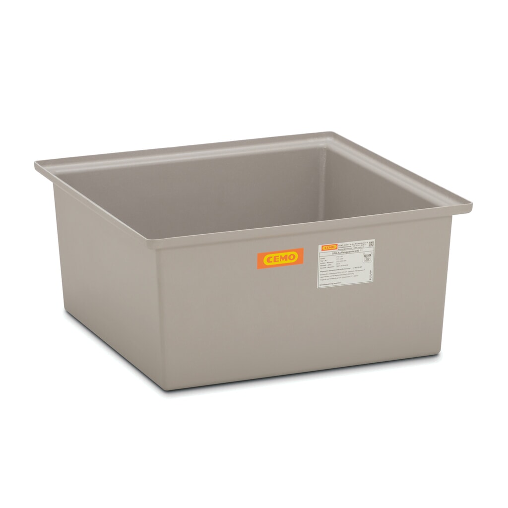 CEMO Auffangwanne aus GFK, HxBxT 390 x 850 x 850 mm Produktabbildung: CEMO Auffangwanne aus GFK, HxBxT 390 x 850 x 850 mm