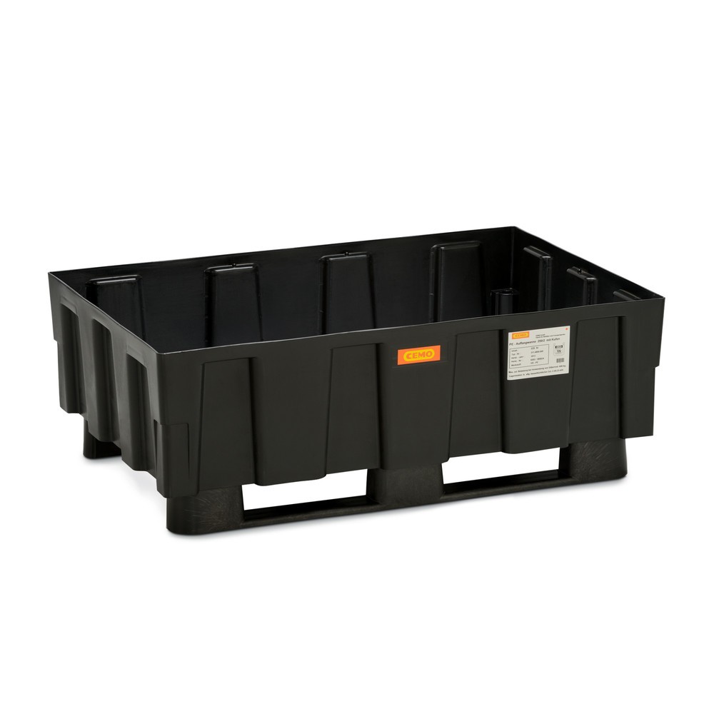 Produktabbildung: CEMO Auffangwanne Euro-PE 250/2, 2 Kufen, Auffangvolumen 250 l, ohne Gitterrost