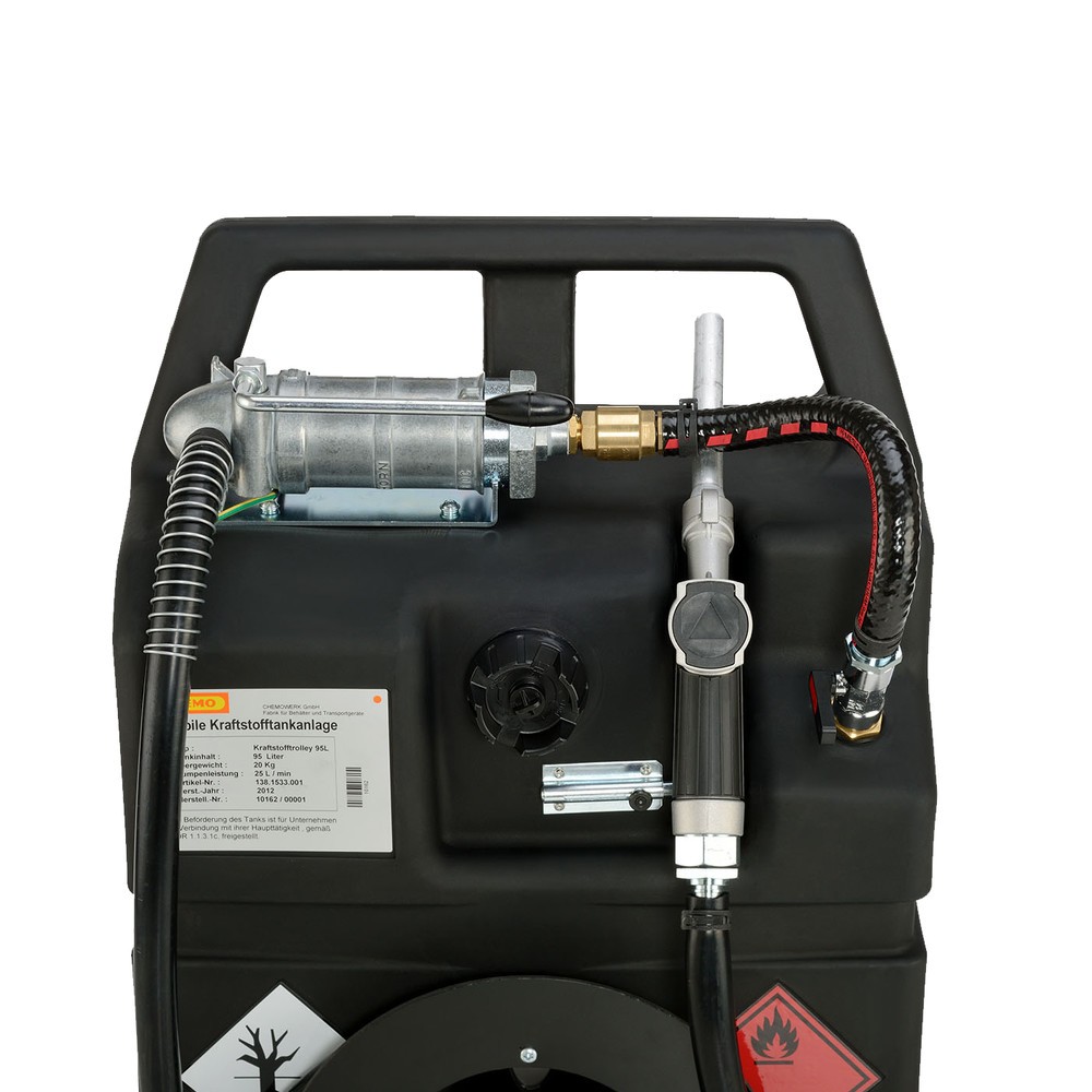 Produktabbildung Nr. 2: CEMO Kraftstoff-Trolley aus PE, 95 l, mit Handpumpe