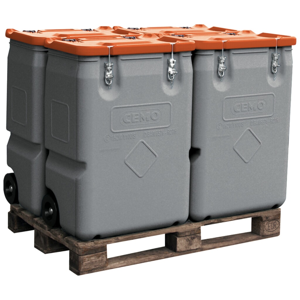 Produktabbildung: CEMO Mobil-Box, Gefahrgutzulassung, 170 l, Deckel grün