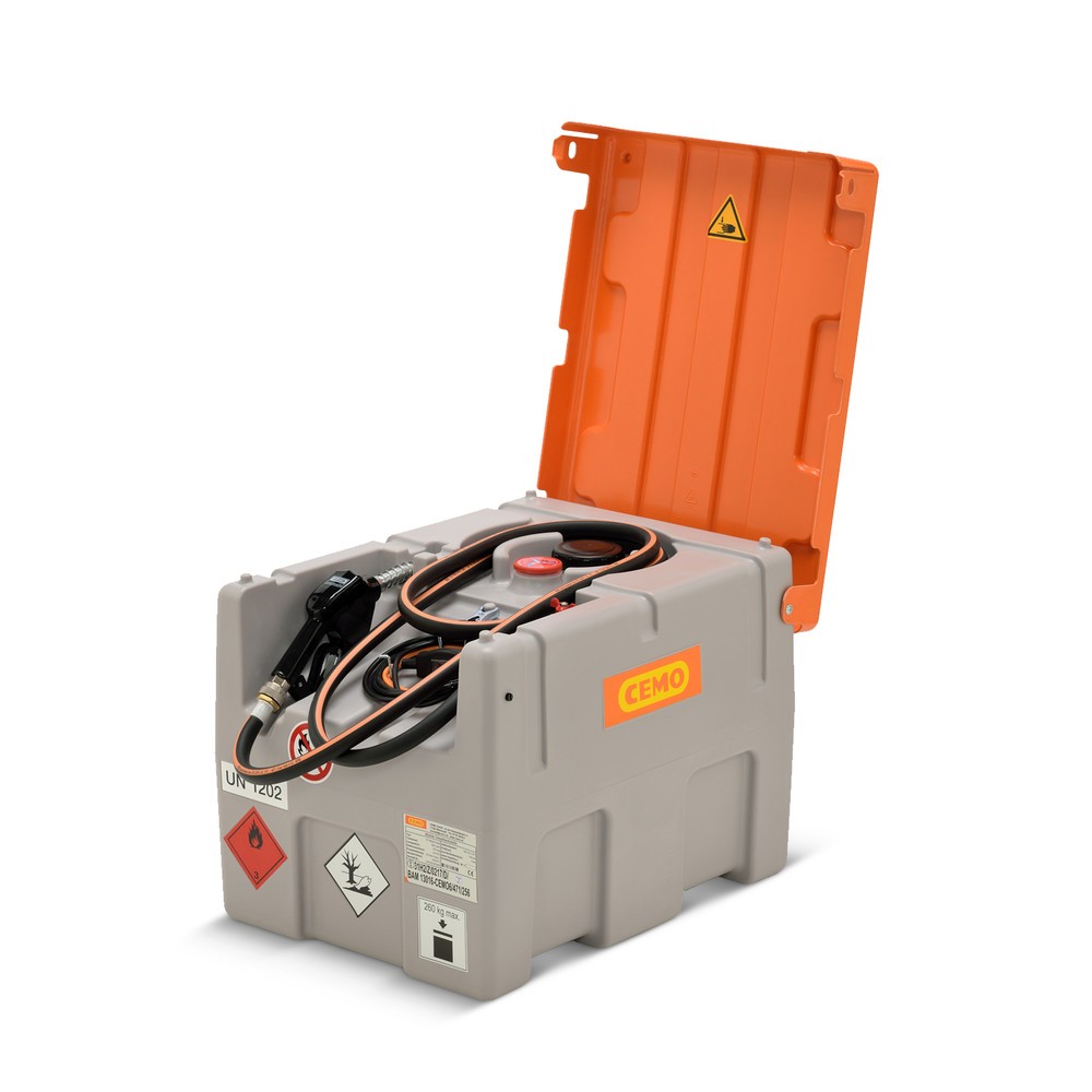 Produktabbildung Nr. 2: Mobile Diesel-Tankanlage CEMO mit ADR-Zulassung, 200 l, 25l/min, mit Klappdeckel