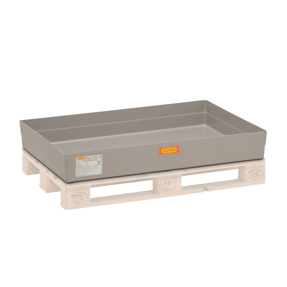 Produktabbildung: Paletten-Auffangwanne CEMO aus GFK, HxBxT 165 x 800 x 1.200 mm, ohne Gitterrost