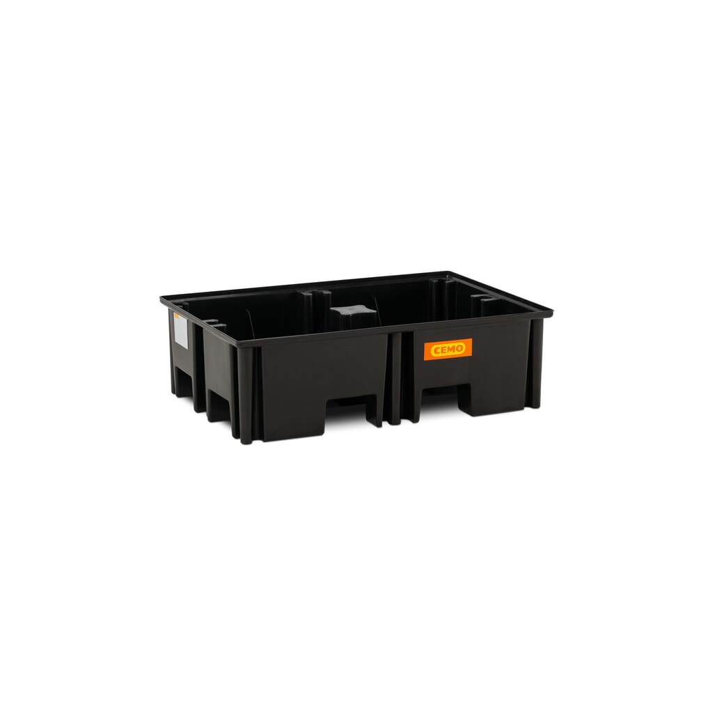 Produktabbildung: CEMO Palettenauffangwanne 220/2, für 1 Palette 1.200 x 800 mm, Auffangvolumen 220 l, ohne Rost