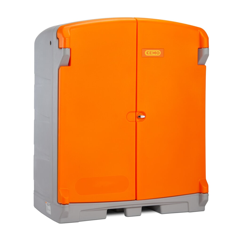 Produktabbildung: CEMO PE-Gefahrstoff-Depot 220/2, 2x 200 l, Auffangvolumen 220 l