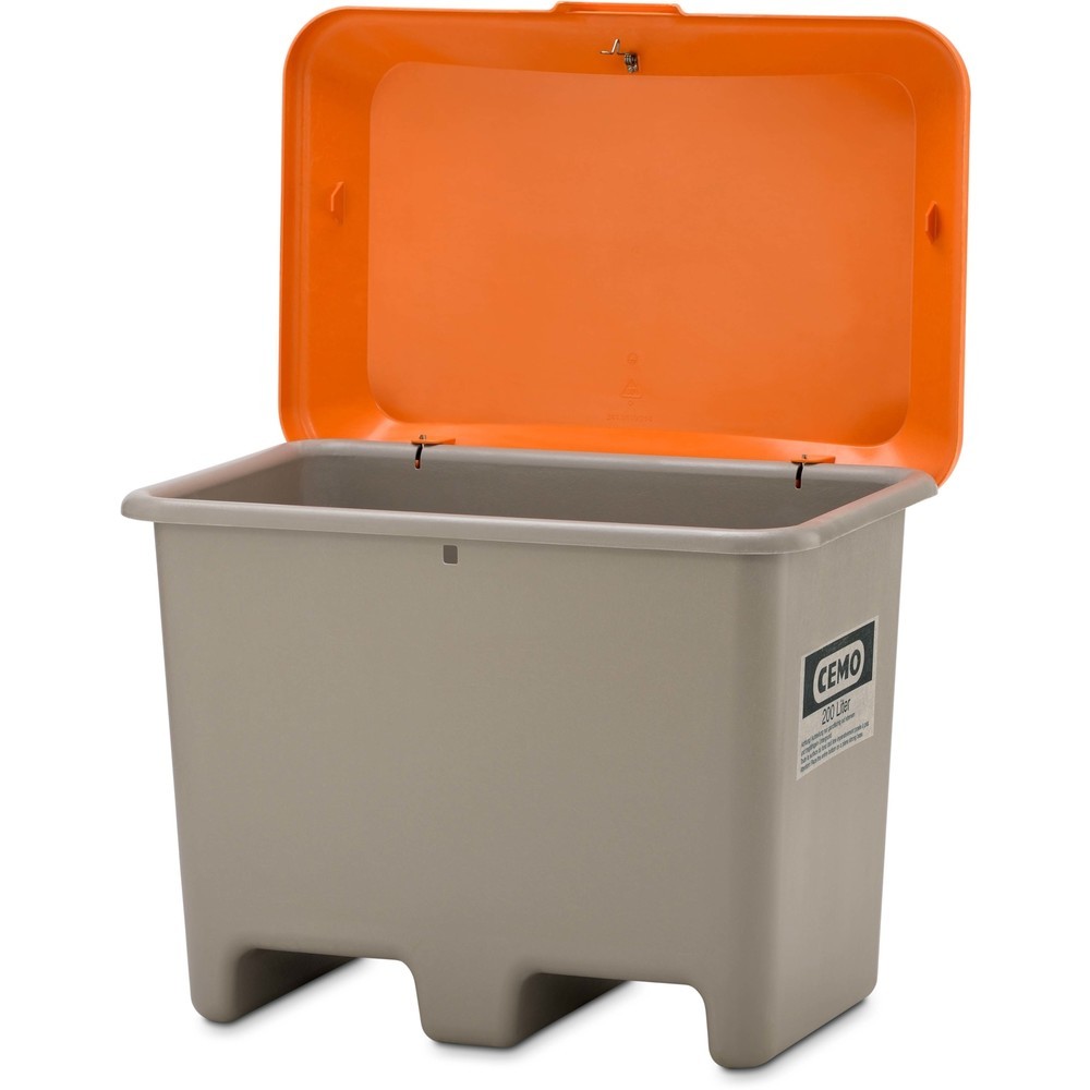 Produktabbildung Nr. 4: CEMO Streugutbehälter, grau/orange, 200 Liter, mit Staplertaschen