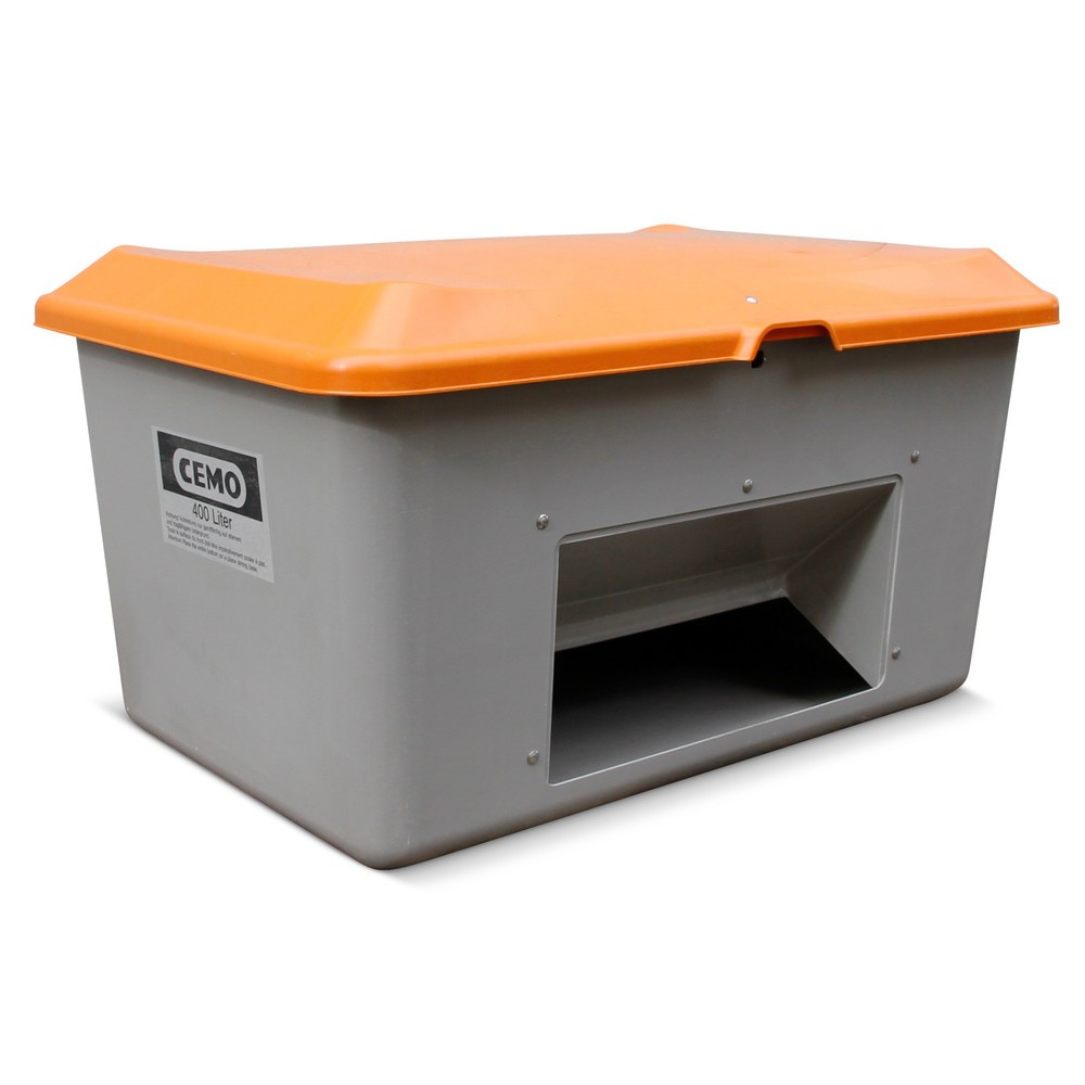 Produktabbildung Nr. 1: CEMO Streugutbehälter mit Entnahmeöffnung, grau/orange, 400 Liter