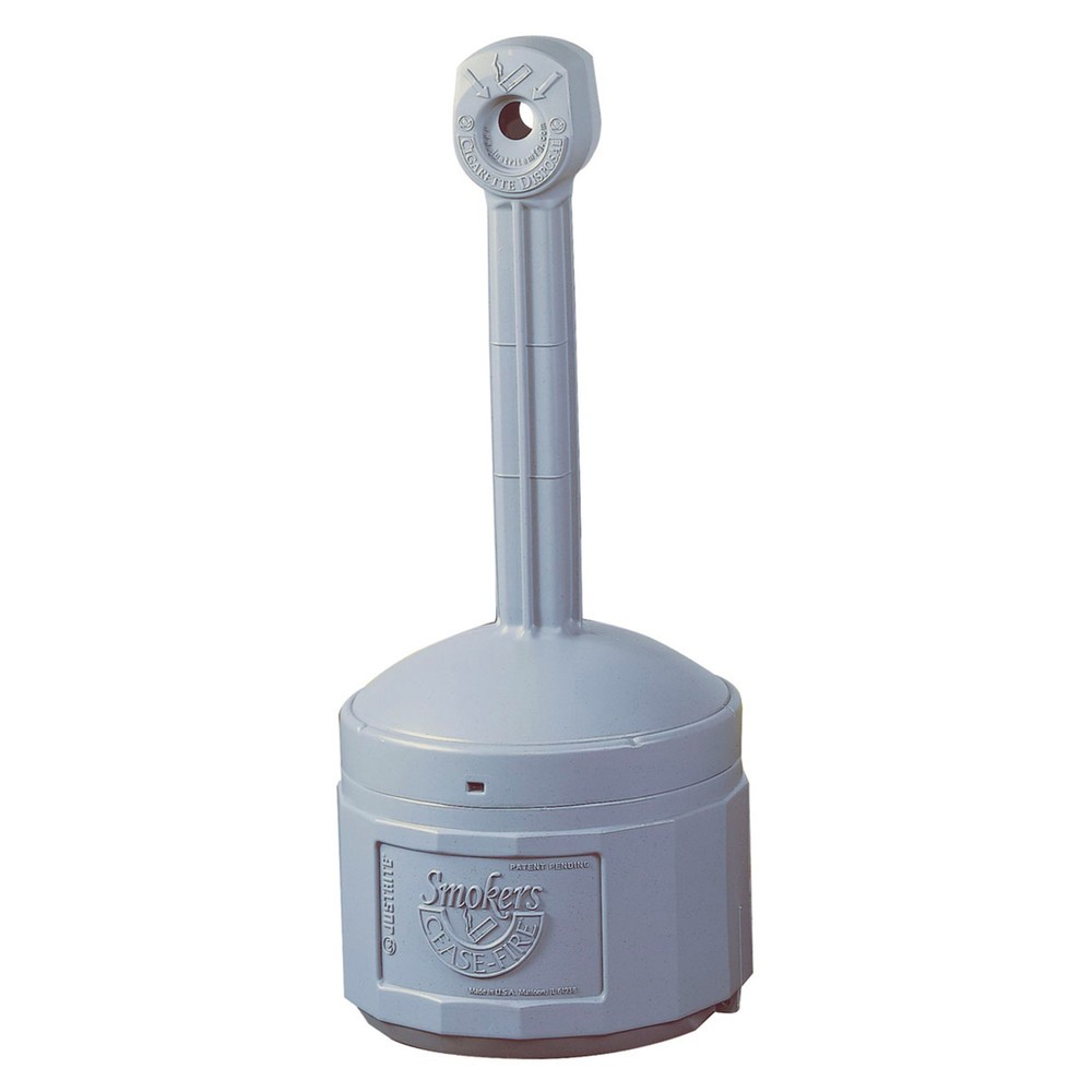 N° de l'image du produit 1 : Cendrier colonne de sécurité Justrite®, auto-extinguible, 15 litres, gris
