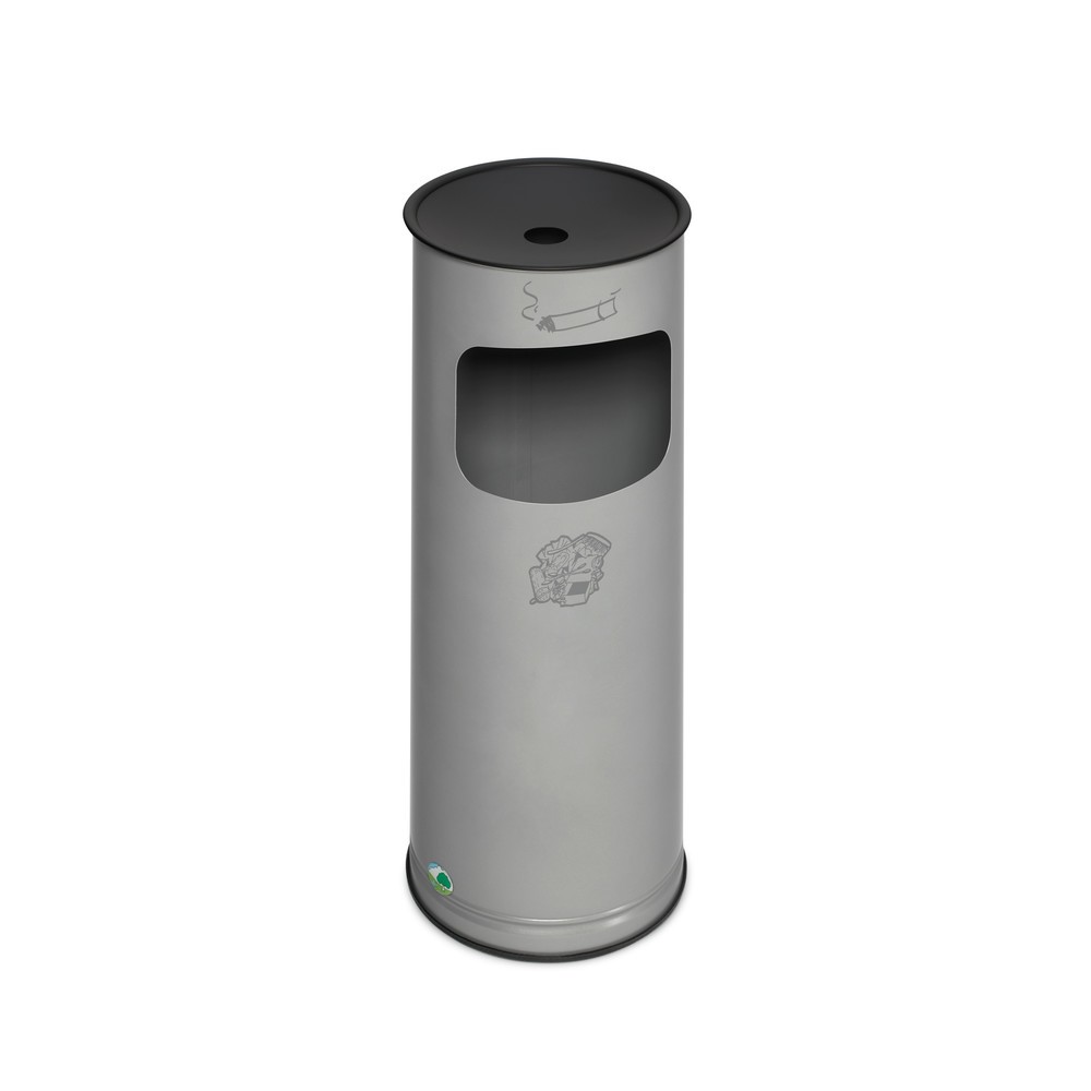 Illustration du produit: Cendrier sur pied VAR® Basic, modèle combiné, 17 litres, argenté
