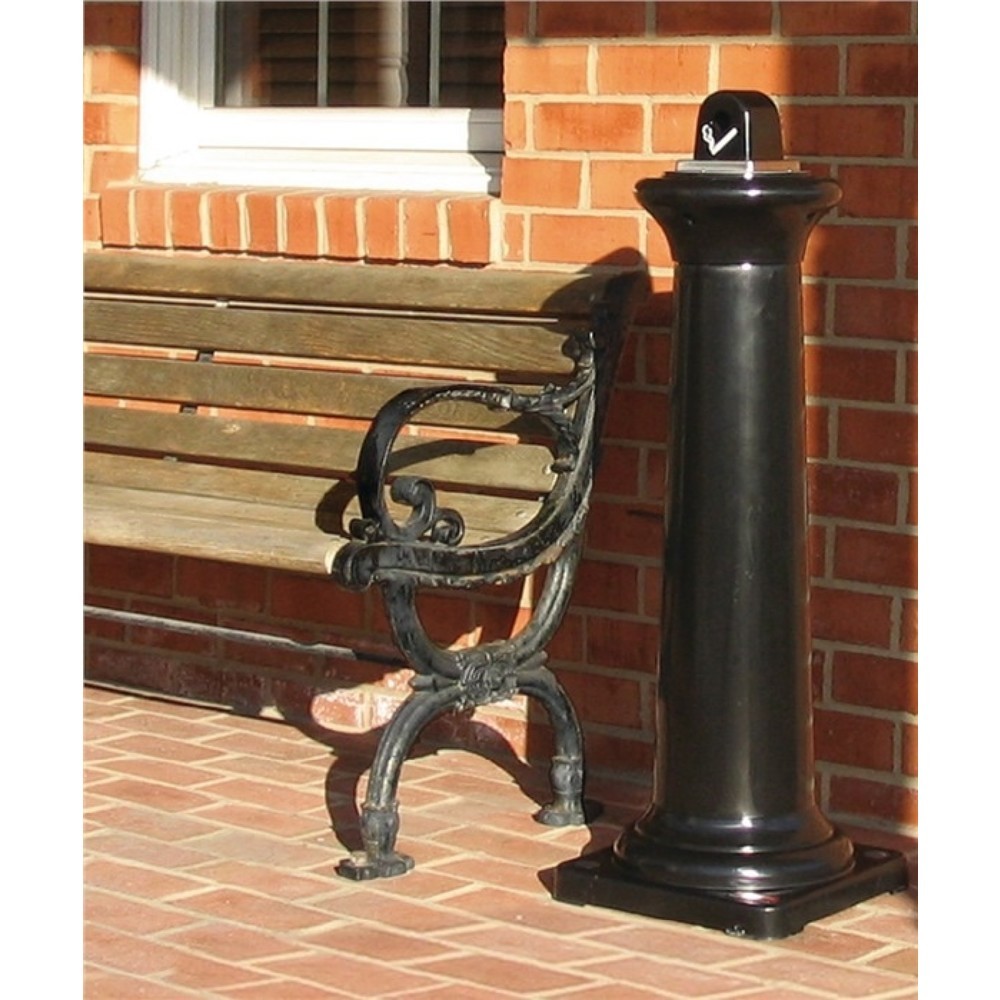 Illustration du produit: Cendrier sur pied H1029xl357xP357 mm noir polyéthylène RUBBERMAID