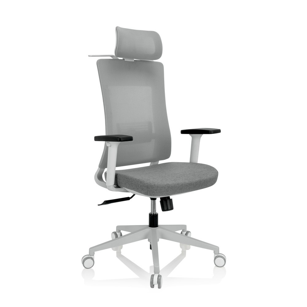 N° de l'image du produit 7 : Siège de bureau / siège pivotant hjh OFFICE COMFIO WMH maille / tissu, gris