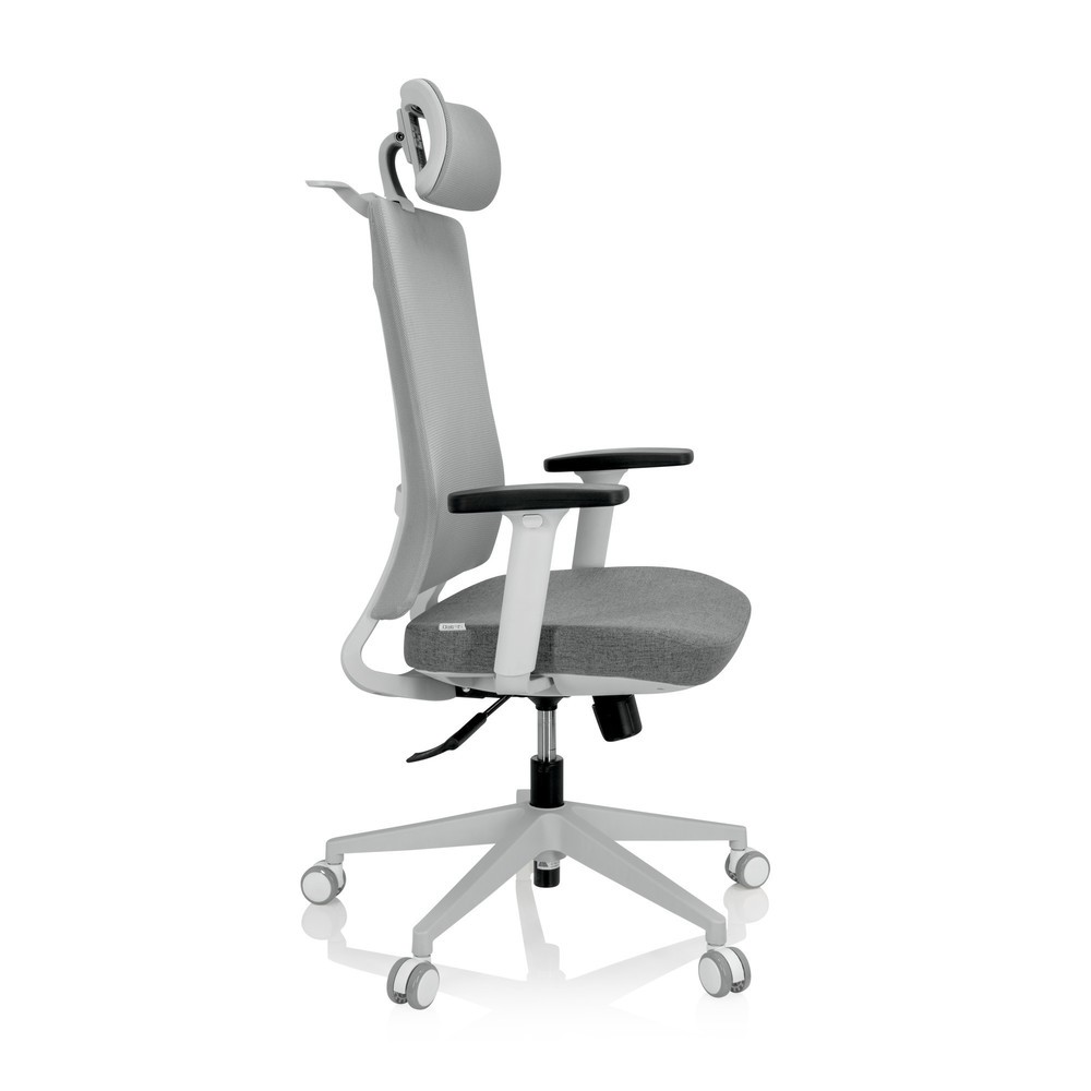 N° de l'image du produit 8 : Siège de bureau / siège pivotant hjh OFFICE COMFIO WMH maille / tissu, gris
