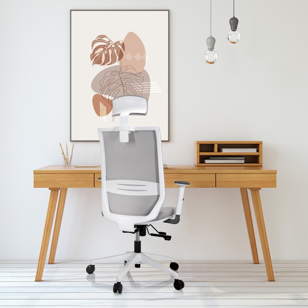 N° de l'image du produit 6 : Siège de bureau / siège pivotant hjh OFFICE PROFONDO PRO W résille / tissu, gris