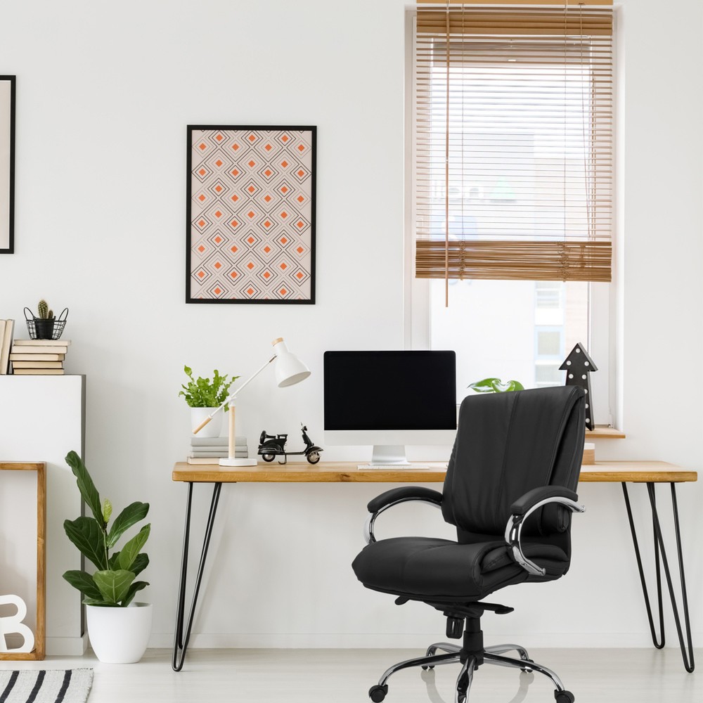 N° de l'image du produit 4 : Chaise de bureau / fauteuil de direction hjh OFFICE XXL H 100 PU, noir