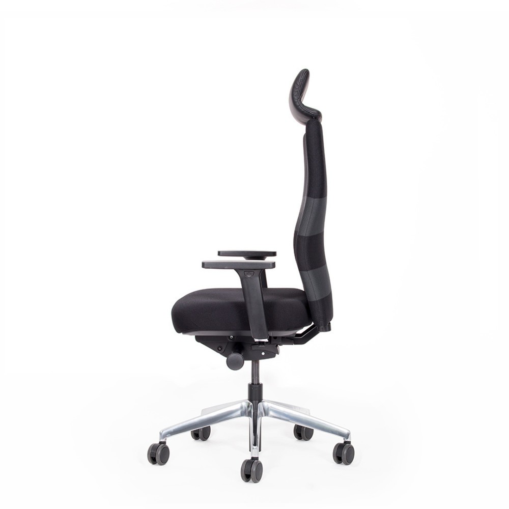 N° de l'image du produit 3 : Chaise de bureau lento agilis AG10, noir, 100 % polyester, avec appuie-tête