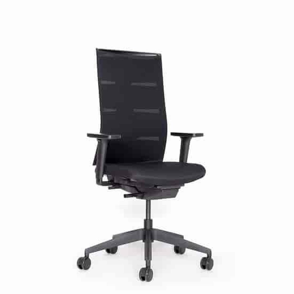 N° de l'image du produit 2 : Chaise de bureau lento agilis matrix MT12, 100 % polyester, noir