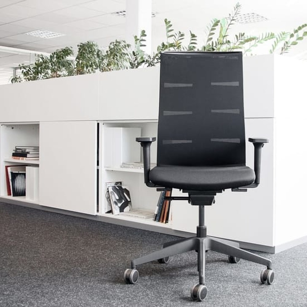 N° de l'image du produit 5 : Chaise de bureau lento agilis matrix MT12, 100 % polyester, noir
