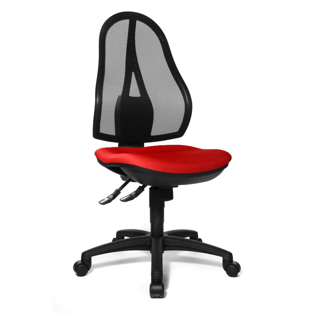 N° de l'image du produit 2 : Chaise de bureau pivotante Topstar® Open Point Syncro, chaise ergonomique, dossier en mesh, rouge