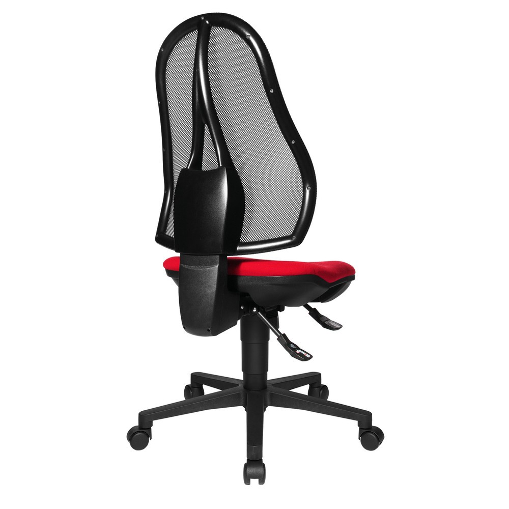 N° de l'image du produit 5 : Chaise de bureau pivotante Topstar® Open Point Syncro, chaise ergonomique, dossier en mesh, rouge