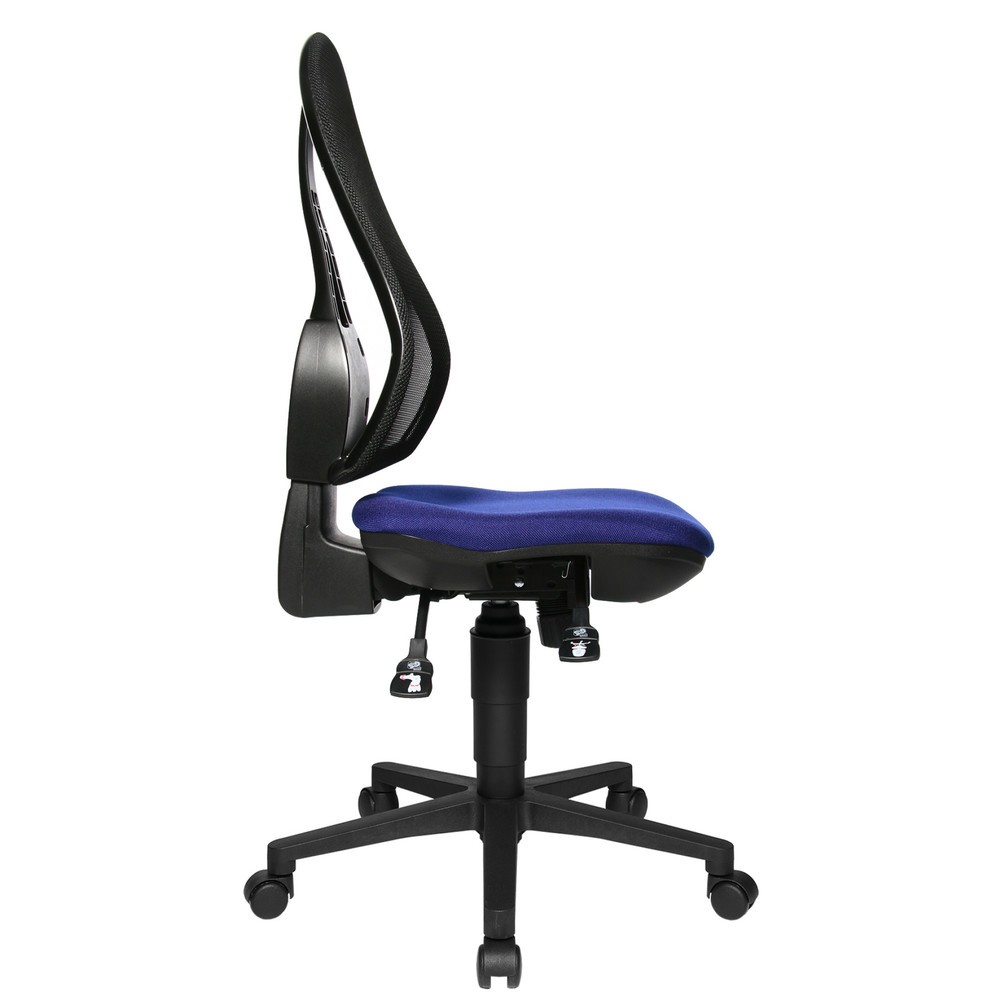 N° de l'image du produit 2 : Chaise de bureau pivotante Topstar® Open Point Syncro, chaise ergonomique, dossier en mesh, bleu