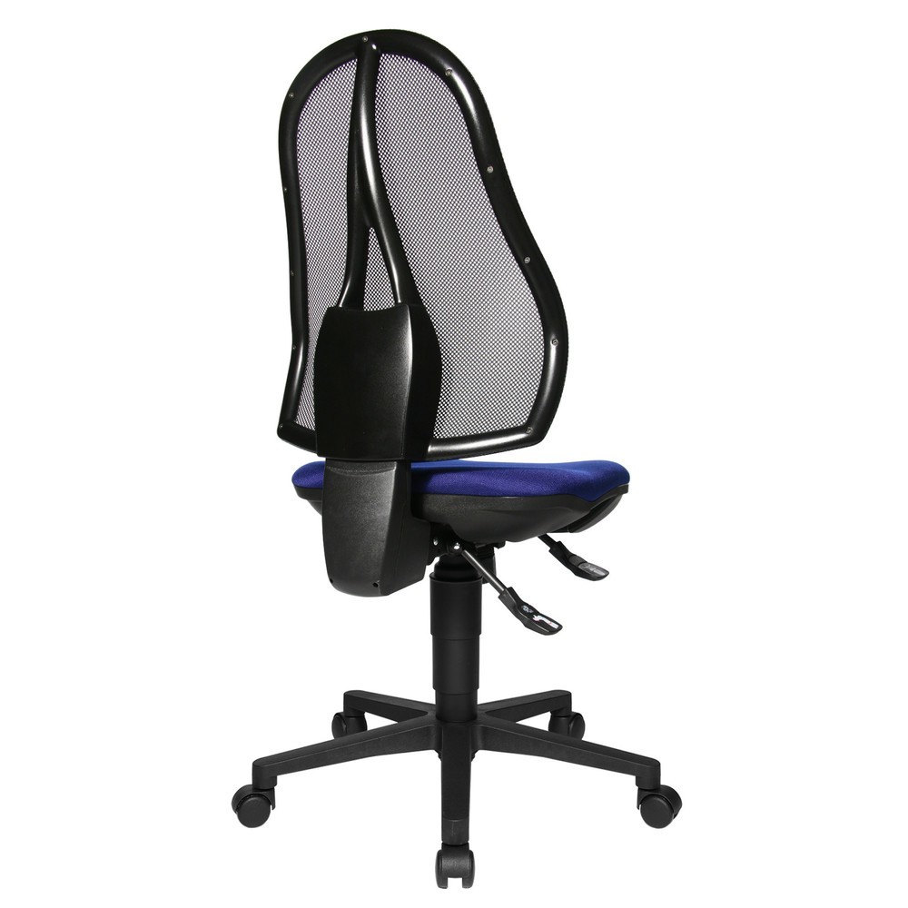 N° de l'image du produit 4 : Chaise de bureau pivotante Topstar® Open Point Syncro, chaise ergonomique, dossier en mesh, bleu