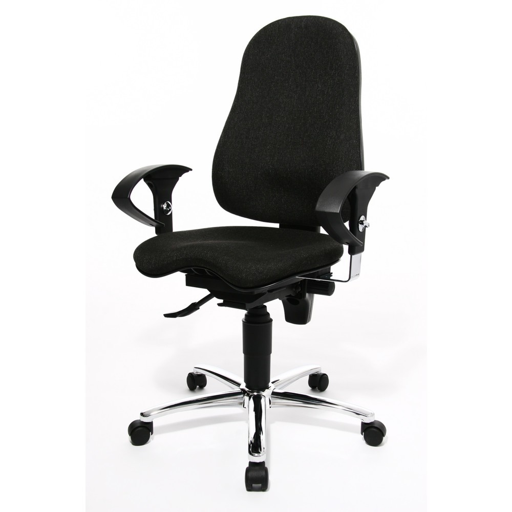 N° de l'image du produit 2 : Chaise de bureau pivotante Topstar® Ortho 10, accoudoirs réglables en hauteur, anthracite